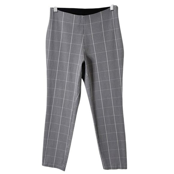 A New Day Women's Ponte Knit Ankle Pants Size 4 Gray Houndstooth Plaid Check - Picture 1 of 7